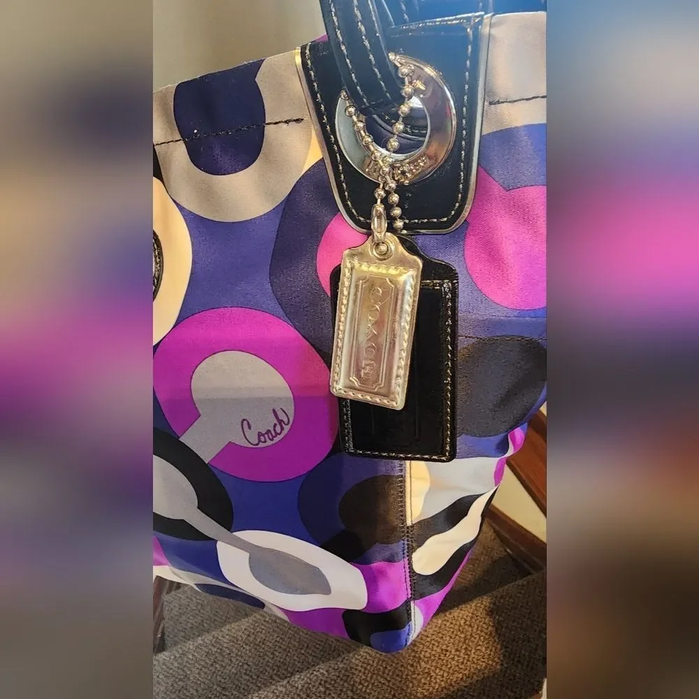 Coach SATIN Colorful Signiture TOTE